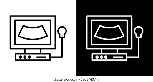 Ultrasonography icon Outline flat Icon.