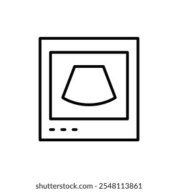 Ultrasonography icon Outline set in black and white color