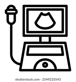 Ultrasonography icon in Outline Style. Line art