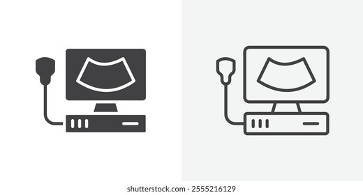 Ultrasonography icon. outlined vector style.