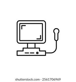 Ultrasonography icon Simple thin line flat symbol