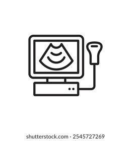 Ultrasonography icon Simple thin outline