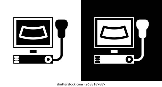 Ultrasonography icon in solid flat trendy design style.