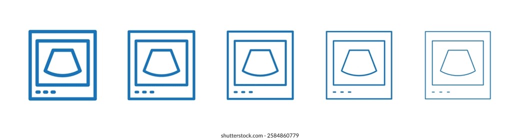 Ultrasonography icon Symbol collection thin outline set