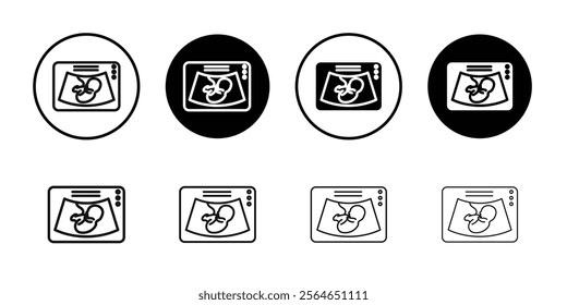 Ultrasonography icon Symbol mark in filled style