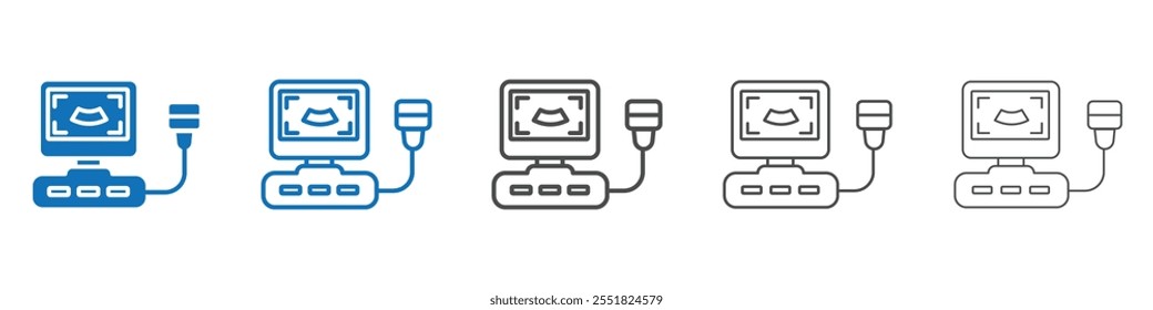 Ultrasonography icon vector set collection for web