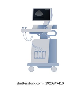 Ultrasonography Scanner. Medical Equipment. Modern Flat Vector Concept Illustration. 