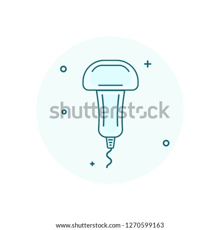 Ultrasoud probe icon. Sonography vector illustration
