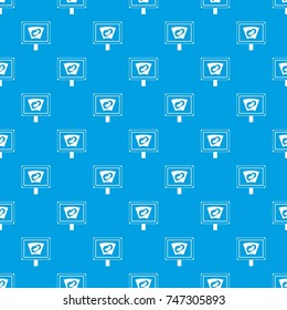 Ultrasound of baby in mother womb pattern repeat seamless in blue color for any design. Vector geometric illustration