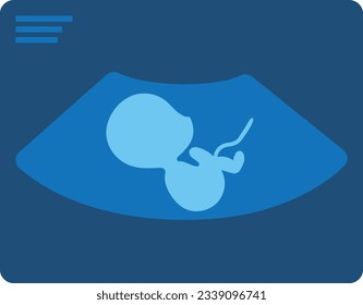 Ultrasound of baby with umbilical cord.