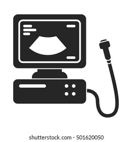 Ultrasound diagnostic icon in black style isolated on white background. Pregnancy symbol stock vector illustration.