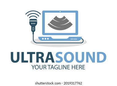 Ultrasound diagnostics logo. Medical research, gynecology clinic, polyclinics, obstetrics and hospitals, vector design and illustration. 