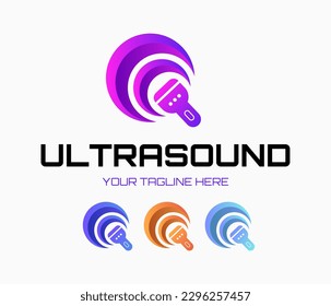 Ultrasound diagnostics logo. Medical research, gynecology clinic, polyclinics, obstetrics and hospitals, vector design and illustration. 