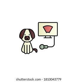 Ultrasound, dog, veterinary color gradient vector icon