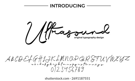 Ultrassom - Fonte de script elegante para design manuscrito suave e tipografia criativa