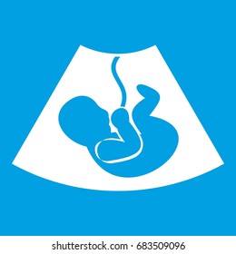 Ultrasound fetus icon white