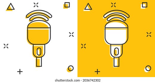 Ultrasound icon in comic style. Scanner equipment cartoon vector illustration on white isolated background. Ultrasonic splash effect business concept.
