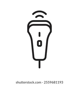 Ultrasound icon Flat art in black and white isolated