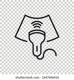 Ultrasound icon in flat style. Scanner equipment vector illustration on white isolated background. Ultrasonic business concept.