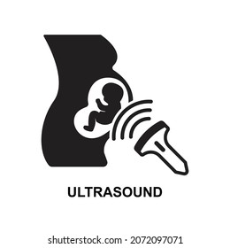 Ultrasound icon isolated on white background vector illustration.