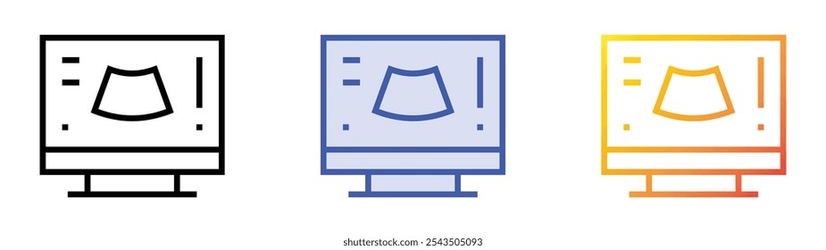 ultrasound icon. Linear, Blue Fill and Gradient Style Design Isolated On White Background