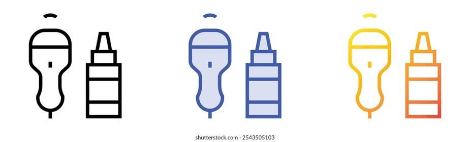 ultrasound icon. Linear, Blue Fill and Gradient Style Design Isolated On White Background