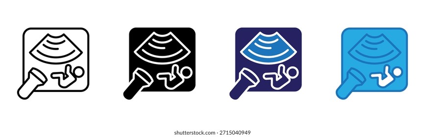 Ultrasound Icon Multi Style Vector Illustration