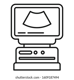 Ultrasound icon. Outline ultrasound vector icon for web design isolated on white background