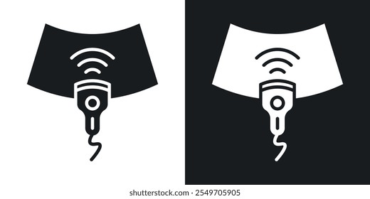 Ultrasound icon pack in black color.