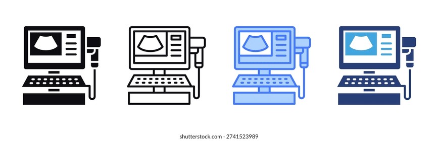 Ultrasound icon sheet multiple style collection