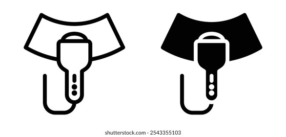 Ultrasound icon symbol collection on white background.