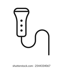 Ícone de ultrassom Ilustração de linha fina plana do vetor