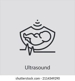 ultrasound  icon vector icon.Editable stroke.linear style sign for use web design and mobile apps,logo.Symbol illustration.Pixel vector graphics - Vector