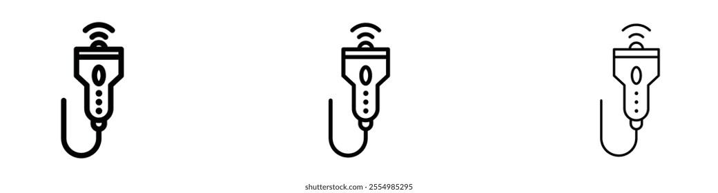 Ultrasound icons in tree different stroke sizes