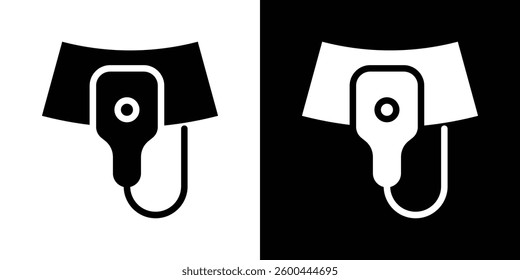 Ultrasound icons vectors set in solid style.