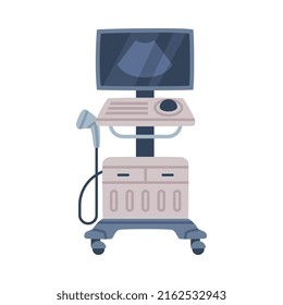 Ultrasound Imaging Machine as Medical Equipment and Assistance Device Vector Illustration