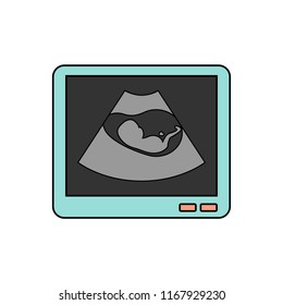 Ultrasound isolated color icon, vector illustration design. Maternity collection.
