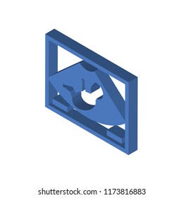 Ultrasound isometric left top view 3D icon