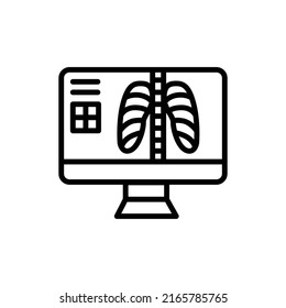 Ultrasound Lung Line Icon. Isolated Vector Element.