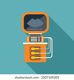 Ultrasound machine displaying sonogram result on monitor screen, medical examination concept