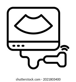 Ultrasound Machine Healthcare Medical, vector graphic Illustration Icon.