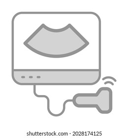 Ultrasound Machine Healthcare Medical, vector graphic Illustration Icon.