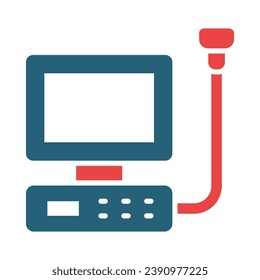 Ultrasound Machine Vector Glyph Two Color Icon For Personal And Commercial Use.
