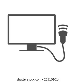 Imagen vectorial de máquina de ultrasonido que se utilizará en aplicaciones web, aplicaciones móviles y medios impresos