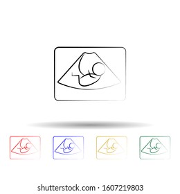 Ultrasound multi color style icon. Simple thin line, outline vector of maternity icons for ui and ux, website or mobile application