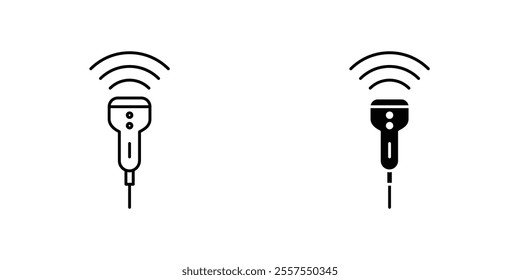 Ultrasound outlined and solid icon vector collection.