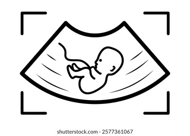 Ultrasound pregnancy icon symbol illustration