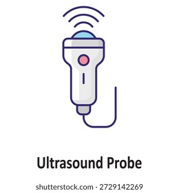 Icono del Vector de la sonda del ultrasonido que puede modificar o editar fácilmente

