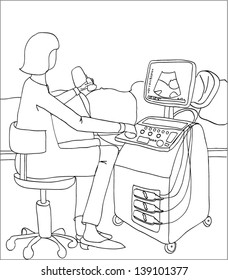 Ultrasound procedure. 