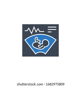 Ultrasound related vector glyph icon. Isolated on white background. Vector illustration.